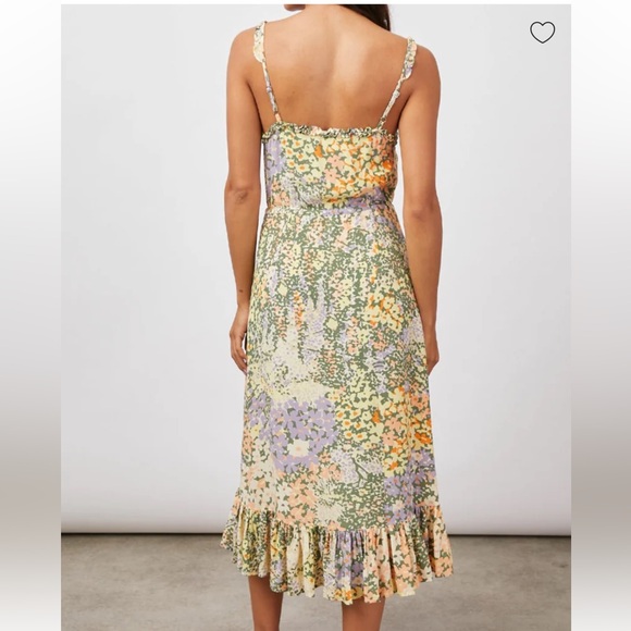 Rails Adalyn Gardenia pastel ruffle trim button front M Ruffled Tiered Sundress - Picture 2 of 16